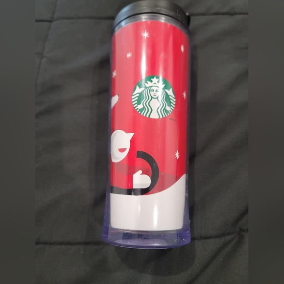Starbucks Other - 2011 Starbucks Dog On A Sled Christmas Winter Travel Tumbler 16oz Used